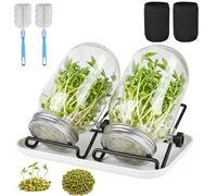 Kit de culture de germes, comprenant 2 pots en verre de 750 ml avec accessoires