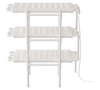 Kit de culture hydroponique - Système de culture en eau profonde - 3 niveaux - 108 emplacements pour plantes - 12 tubes - PVC-U - Blanc - Diamètre des tubes : 6,1 cm