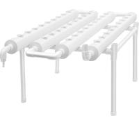 Kit de culture hydroponique - Système hydroponique - 4 tubes - 36 trous de plantation - 1 niveau - Tube Ø 6,3 cm - Trou Ø 3,2 cm - Espacement des trous 8 cm - Blanc