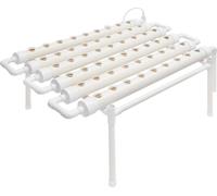 Kit de culture hydroponique - Système NFT - 54 emplacements de plantation - 1 niveau - Espacement des trous 8 cm - Tuyau 50 cm - Pour la culture en intérieur sans terre - Blanc