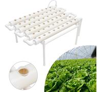 Kit de culture hydroponique - Système NFT vertical - 54 trous de plantation - Sans terre - PVC-U - Gris clair