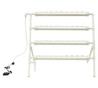 Kit de culture hydroponique - Système pour 36 plantes - Étagère à 4 niveaux - Pompe de 167 litres/heure, hauteur de refoulement de 1,8 mètre - Système de circulation en S - PVC-U de qualité alimentair