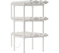 Kit de culture hydroponique - Système vertical à 12 tubes - 3 niveaux - 108 trous de plantation - Blanc