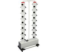 Kit de culture hydroponique - Tour de plantation verticale - 56 trous de plantation - Réservoir d'eau de 30 l - Étanche - Minuterie 15 min - PVC - 80 × 20 × 165 cm - Blanc