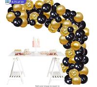 Kit de décoration - 66PCS - Anniversaire - Noir - Or - Blanc