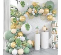 Kit de décoration de ballons vert sauge - 128 pcs - Mariage, anniversaire, Saint Valentin