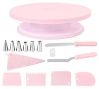 Kit de décoration de gâteaux comprenant une base tournante et des douilles