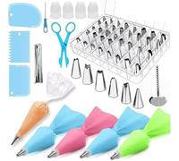 Kit de décoration de gâteaux réutilisable avec support pour biscuits, fondants, cupcakes, pâtisseries - Qualité professionnelle