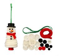 Kit de décoration de Noël pour boutons de Noël, bonhomme de neige, ange, Père Noël et sapin, comprend du feutre de fil et des cordes de suspension (bonhomme de neige)