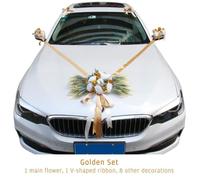 Kit de décoration de voiture de mariage - Golden - Fleurs artificielles - 1 ensemble - Élégance - Chic