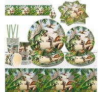 Kit de décoration pour anniversaire sur le thème des dinosaures, comprenant 81 pièces