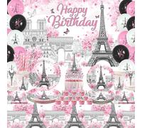 Kit de décoration pour fête sur le thème de la Tour Eiffel, pour 20 personnes, idéal pour un anniversaire à Paris