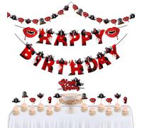 Kit de décoration pour fête sur le thème des vampires : bannière, guirlande, décorations pour gâteau, 100 ballons