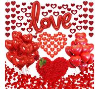 Kit de décoration pour la Saint-Valentin, 1181 pièces, rouge, motifs en forme de cœur