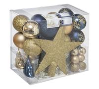Kit de décoration pour sapin de Noël - 44 Pièces - Bleu et Or