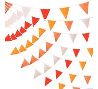 Kit de décorations de fête orange de 12 m, guirlande de fanions triangulaires en tissu GLADFRESIT pour automne, fête de mariage, maison, jardin