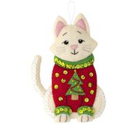 Kit de décorations en feutrine : 6 chats portant des pulls moches