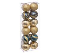 Kit de décorations pour sapin de noël - 12 Pièces - Doré et bleu