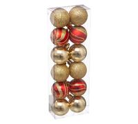 Kit de décorations pour sapin de noël - 12 Pièces - Rouge et doré