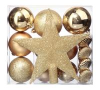 Kit de décorations pour sapin de noël - 18 Pièces - Or
