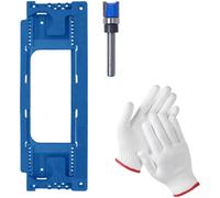 Kit de défonceuse de précision pour charnières de porte de 5,3 cm à 15,2 cm avec double rayon d'angle (Bleu + gants)