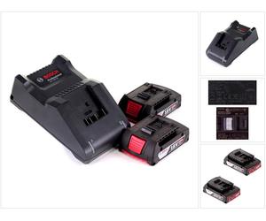Kit de démarrage 18V Bosch avec 2x batterie GBA 2,0Ah ( 1600Z00036 ) + chargeur GAL 18V-40 ( 1600A019RJ )