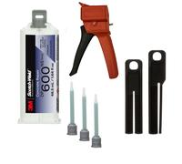 Kit de démarrage : 1x 3M Scotch-Weld colle de construction à 2 composants EPX DP600, gris, 48,5 ml, 1x appareil manuel S-K-S pour cartouches EPX 38 à 50ml y compris piston d'avance 2:1 & 10:1, 3x buse