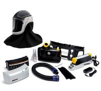 Kit de démarrage antidéflagrant 3M TR-819E IS Versaflo comprenant TR-802E, accessoires et casque de protection 3M Versaflo M406 avec couvre-cou et épaules résistants et visière en polycarbonate, trans
