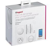 LEGRAND - Kit Démarrage Produits Connectés Céliane with Netatmo - 1 Prise Connectée + 1 Interrupteur Connecté + 1 Commande Générale + 1 Commande Éclairage/Prise - Fabriqué En France - Laqué Blanc