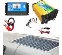 Kit de démarrage de panneau solaire : configuration d'énergie, kit d'alimentation pour camping-car, onduleur 3000 W avec contrôleur de charge | Équipement de véhicule favorisant la sécurité