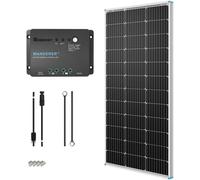 Kit de démarrage de panneaux solaires de 100W, 12V, monocristallin, avec régulateur de charge et câbles, idéal pour camping-car et bateau
