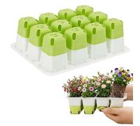 Kit de démarrage de semences réutilisable, plateau de démarrage en silicone pour semis, plateau de semis à 12 cellules, plateau de germination de plantes de jardinage d'intérieur (1 pièce, jaune)