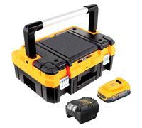 Kit de démarrage DeWalt DCB 1102 E1T 18 V avec 1 batterie Powerstack 1,7 Ah + chargeur DCB 1102 + TSTAK