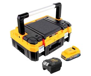 Kit de démarrage DeWalt DCB 1102 E1T 18 V avec 1 batterie Powerstack 1,7 Ah + chargeur DCB 1102 + TSTAK