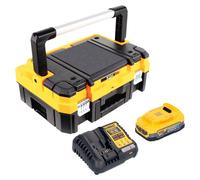 Kit de démarrage DeWalt DCB 1104 E1T 18 V avec 1 batterie Powerstack 1,7 Ah + chargeur DCB 1104 + TSTAK