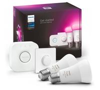 Kit de démarrage Philips Hue - 2 ampoules E27 - 1100 lm - Pont et télécommande - Compatible Bluetooth