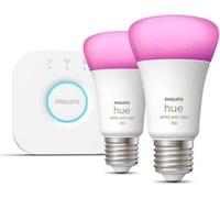Kit de démarrage Philips Hue White and Color Ambiance, 2 ampoules E27, 75W Equivalent, Bluetooth, Compatible Alexa, Google Home et Homekit
