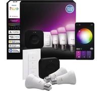 Philips Kit de démarrage Hue 3 ampoules E27 Blanc et couleurs 1100 lm pont + télécommande Blanc