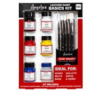 Kit de démarrage pour la teinture du cuir : 5 couleurs, avec pinceaux et produits de préparation