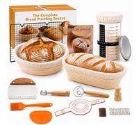 Kit de démarrage pour levain, comprenant des paniers de fermentation et des accessoires pour la cuisson du pain