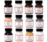 Kit de démarrage pour peinture acrylique imitation cuir, 12 pots de 1 oz, couleurs variées