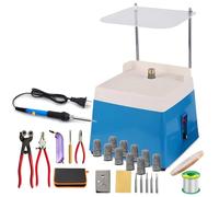 Kit de démarrage pour vitrail avec meuleuse et fer à souder, kit d'outils de bricolage avec embouts de 1,6 cm et 2,5 cm pour projets d'artisanat et d'art sur verre