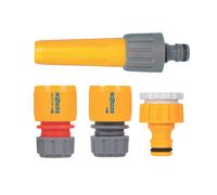 HOZELOCK - Kit d'Arrosage de Démarrage Basic "Grab Bag" Ø 12,5mm - Ø 15mm (1/2"- 5/8") : Kit Complet avec Connecteur Aquastop, Permet de Stopper l'Eau au Bout de votre Tuyau [2355P6025]