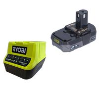 Kit de démarrage RYOBI RC18120-120 18 V : 1 batterie RB18L20 2,0 Ah + chargeur RC18120 (5133003368)