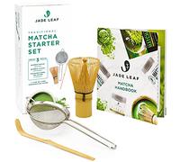 Kit de démarrage traditionnel Jade Leaf - Fouet et cuillère en bambou (Chasen, Chashaku), tamis en acier inoxydable, instructions imprimées