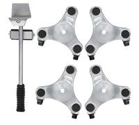Kit de Déménagement et Levage de Meubles 4 Curseurs Roulettes à 3 Roues Plaque Mobile en Argent pour Objets Lourds Portant 400KG