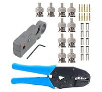 Kit de dénudeur de câble coaxial et de pince à sertir, compatible avec les câbles RG6, RG58, RG59 et RG62