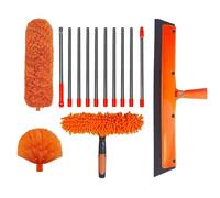 Kit De Dépoussiérage Haute Portée avec Perche D'extension De 6m Plumeau en Toile D'araignée Époussette Toiles D'Araignée avec Perche Télescopique pour Ventilateur De Plafond, Fenêtres, Murs
