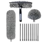 Kit De Dépoussiérage Haute Portée De 6m | avec Perche Télescopique Réglable De 1,5 À 4,9 M | Plumeau pour Plafond Haut Plumeau en Microfibre À Toile D'araignée | pour Toiles D'Araignée