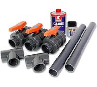 Kit de dérivation à 90° pour pompes à chaleur ? Diamètre : 50 mm. Adapté pour le chauffage de piscines. Chauffage de piscine